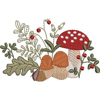 Matriz de matriz Matriz De Bordado Arranjo De Natal Com Cogumelos 5