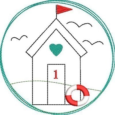 Matriz de matriz Matriz De Bordado Moldura Náutica Infantil Vazada 1