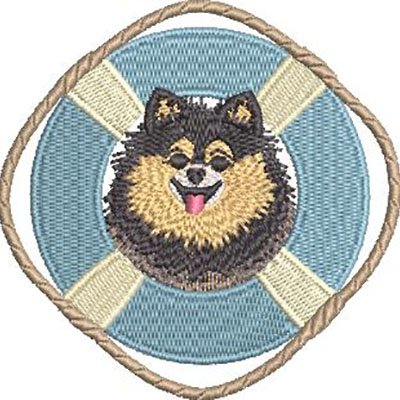 Matriz de matriz Matriz De Bordado Cachorro Spitz Na Bóia