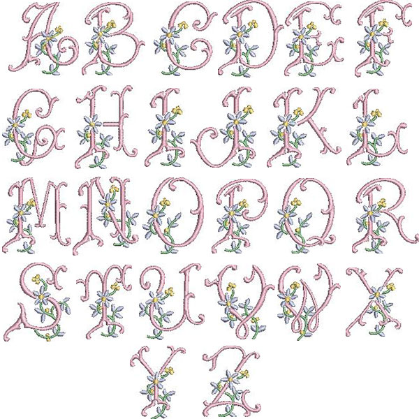 Matriz de matriz Matriz De Bordado Pacote 26 Letras Alfabeto 3 Cm