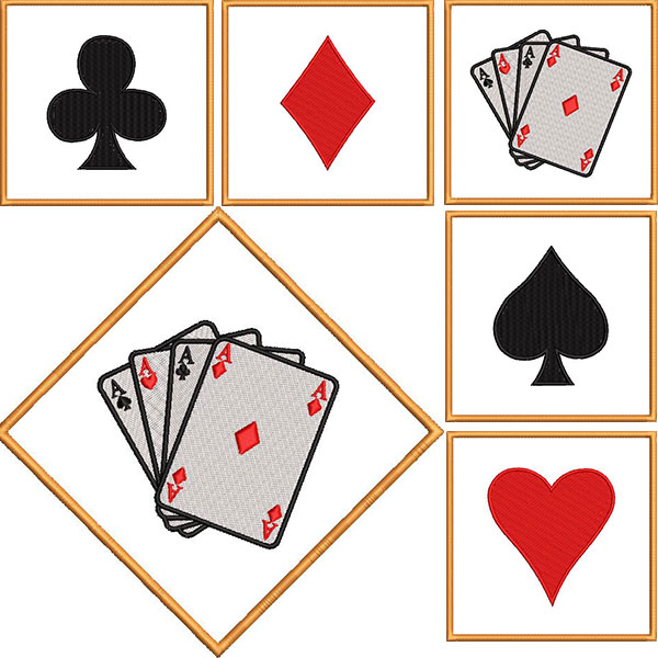 Matriz de matriz Matriz De Bordado Pacote Toalha De Jogos De Baralho