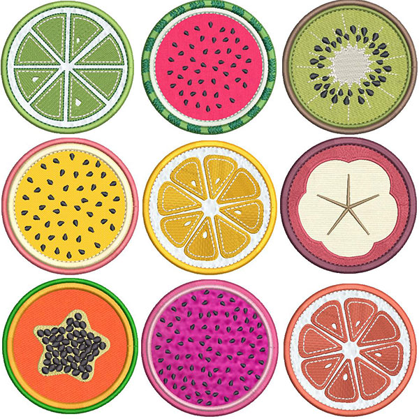 Matriz de matriz Matriz De Bordado Pacote Porta Copos De Frutas