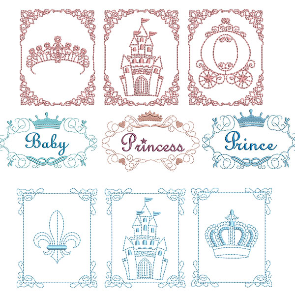 Matriz de matriz Matriz De Bordado Pacote Príncipe E Princesa
