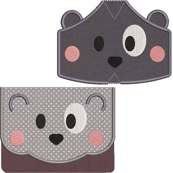 Matriz de matriz Matriz De Bordado Kit Bolsinha E Máscaras Cachorros 5 Tamanhos