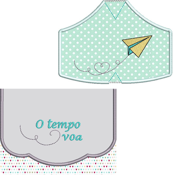 Matriz de matriz Matriz De Bordado Kit Bolsinha E Máscaras Avião De Papel 7 Tamanhos
