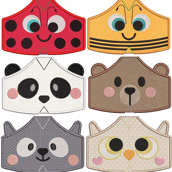 Matriz de matriz Matriz De Bordado Pacote 20 Máscaras Anatômicas Animais Tamanho Gg Adulto