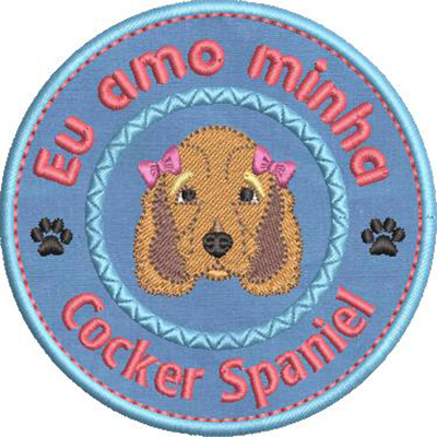 Matriz de matriz Matriz De Bordado Eu Amo Minha Cocker Spaniel