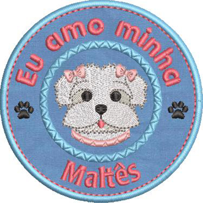 Matriz de matriz Matriz De Bordado Eu Amo Minha Maltês