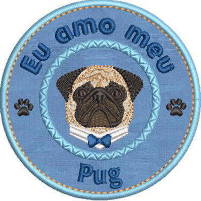 Matriz de matriz Matriz De Bordado Eu Amo Meu Pug