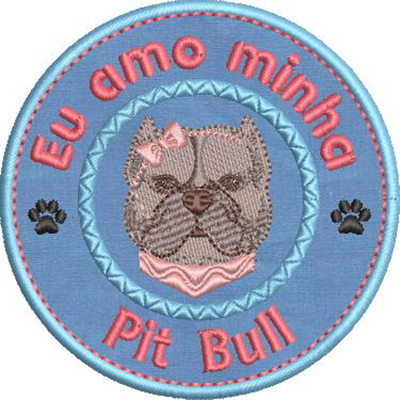 Matriz de matriz Matriz De Bordado Eu Amo Minha Pit Bull 2