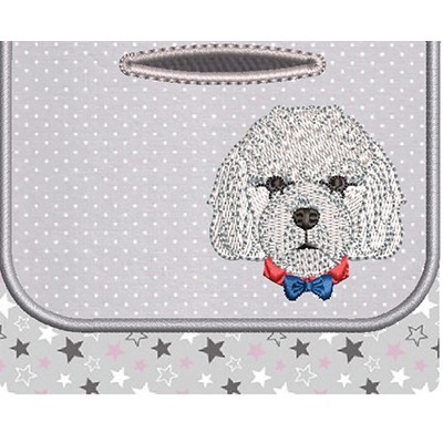 Matriz de matriz Matriz De Bordado 2 Porta Saquinho Pet Poodle