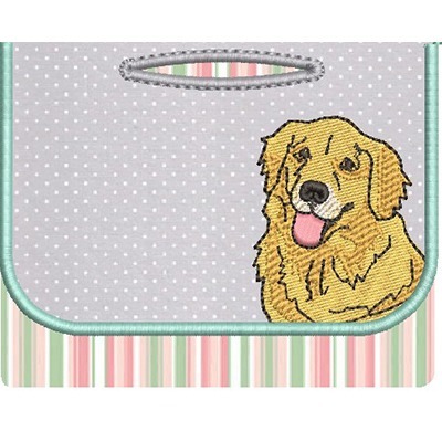 Matriz de matriz Matriz De Bordado Porta Saquinho Pet Golden Retriever 2