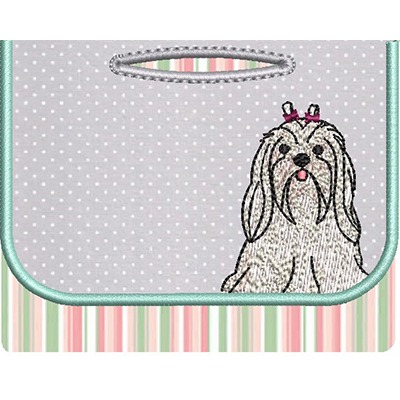 Matriz de matriz Matriz De Bordado Porta Saquinho Pet Maltês 2