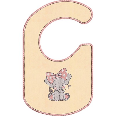 Matriz de matriz Matriz De Bordado Babador Elefantinha