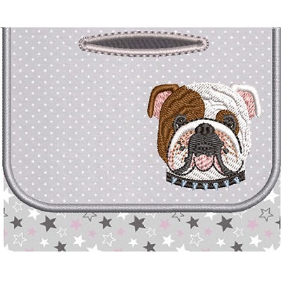 Matriz de matriz Matriz De Bordado 2 Porta Saquinho Pet Bulldog Inglês