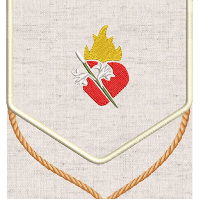 Matriz de matriz Matriz De Bordado Projeto Kit Bolsa De Viático Castíssimo Coração