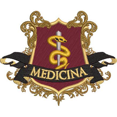 Matriz de matriz Matriz De Bordado Escudo Medicina 25
