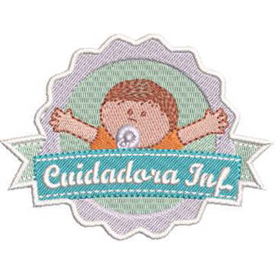 Matriz de matriz Matriz De Bordado Escudo Cuidadora Infantil 2