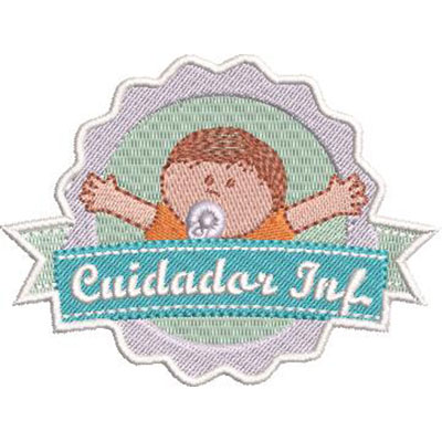 Matriz de matriz Matriz De Bordado Escudo Cuidador Infantil 2