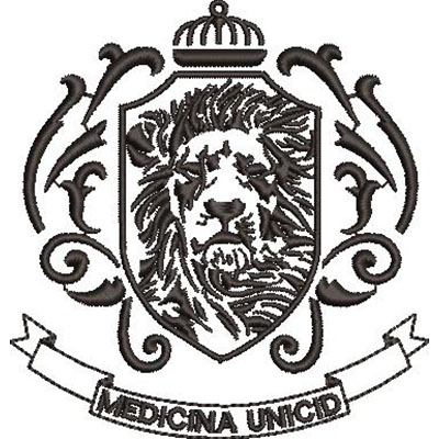 Matriz de matriz Matriz De Bordado Escudo Medicina Unicid Contornado