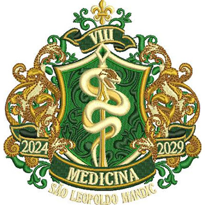 Matriz de matriz Matriz De Bordado Escudo Medicina Mandic Turma 8