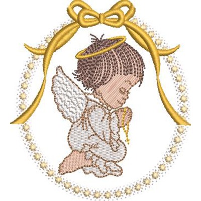 Matriz de matriz Matriz De Bordado Anjo Da Guarda Na Moldura