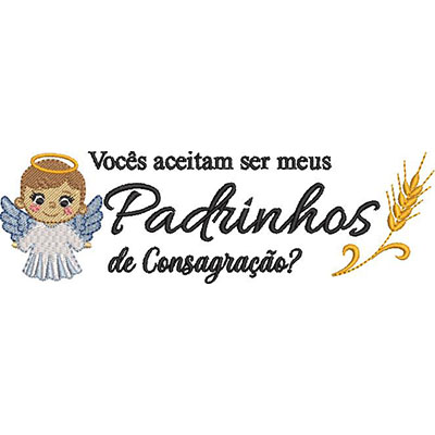 Matriz de matriz Matriz De Bordado Aceitam Ser Meus Padrinhos De Consagração?