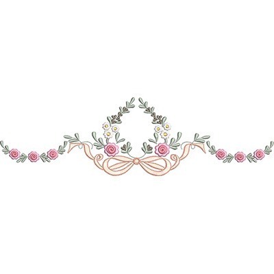 Matriz de matriz Matriz De Bordado Moldura Floral Com Laço 18
