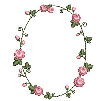Matriz de matriz Matriz De Bordado Moldura Delicada Com Rosas 3