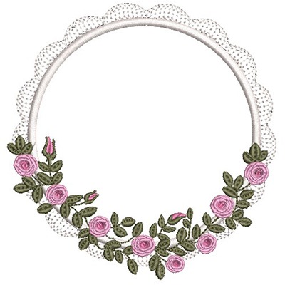 Matriz de matriz Matriz De Bordado Moldura Rendada Com Rosas 1