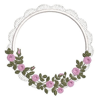 Matriz de matriz Matriz De Bordado Moldura Rendada Com Rosas 2
