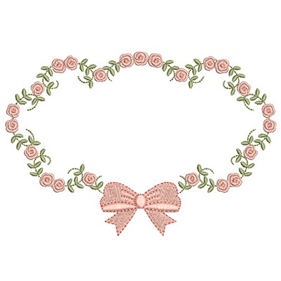 Matriz de matriz Matriz De Bordado Moldura Floral Com Laço 34