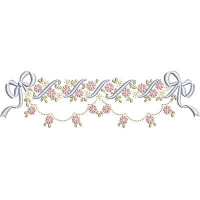 Matriz de matriz Matriz De Bordado Barrado Floral Com Laço 16 Cm