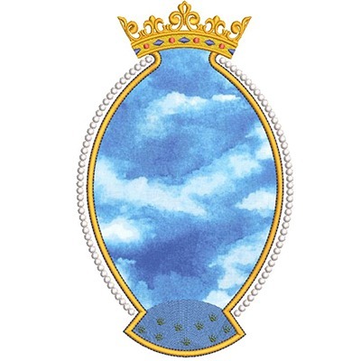 Matriz de matriz Matriz De Bordado Medalha Para Santa Com Coroa
