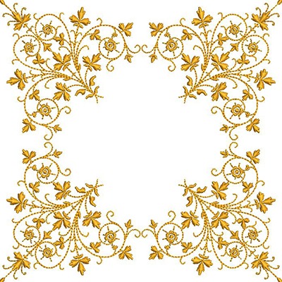 Matriz de matriz Matriz De Bordado Moldura Delicada Dourada
