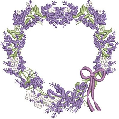 Matriz de matriz Matriz De Bordado Moldura Lavanda Coração 3