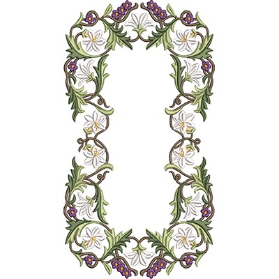 Matriz de matriz Matriz De Bordado Grande Moldura De Lírios