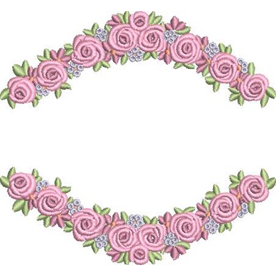 Matriz de matriz Matriz De Bordado Moldura Com Rosas Espaço Para Nome 3