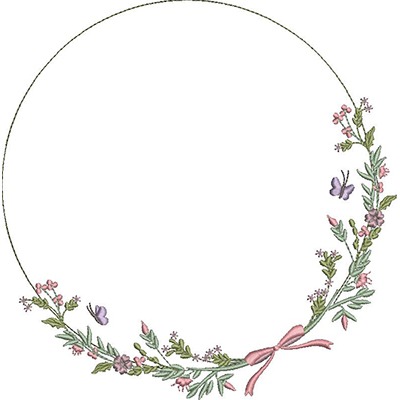 Matriz de matriz Matriz De Bordado Moldura Floral Com Laço 55