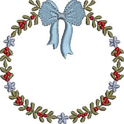 Matriz de matriz Matriz De Bordado Guirlanda De Natal Com Laço 1