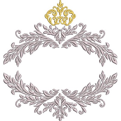 Matriz de matriz Matriz De Bordado Moldura Volutas Grande 6