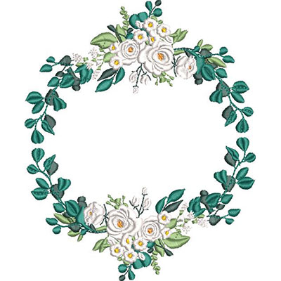 Matriz de matriz Matriz De Bordado Moldura Com Rosas Brancas