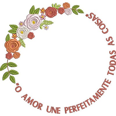 Matriz de matriz Matriz De Bordado Moldura Floral Com Frase