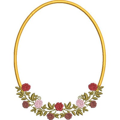 Matriz de matriz Matriz De Bordado Moldura Meio Arco De Rosas