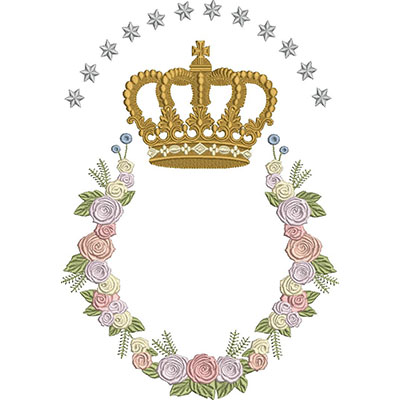 Matriz de matriz Matriz De Bordado Moldura Grande De Rosas Com Coroa