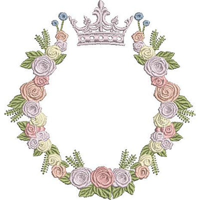Matriz de matriz Matriz De Bordado Moldura De Rosas Com Coroa 8