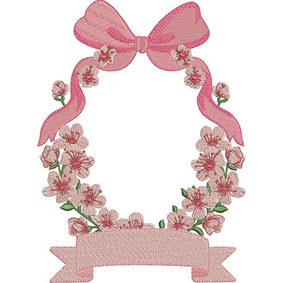 Matriz de matriz Matriz De Bordado Moldura Floral Com Laço Infantil 22 Cm