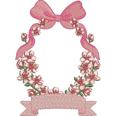 Matriz de matriz Matriz De Bordado Moldura Floral Com Laço Infantil 13 Cm
