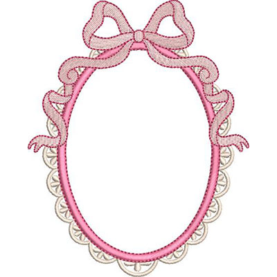 Matriz de matriz Matriz De Bordado Moldura Babados Com Laço15 Cm