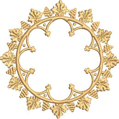 Matriz de matriz Matriz De Bordado Moldura Rosácea Com Uvas